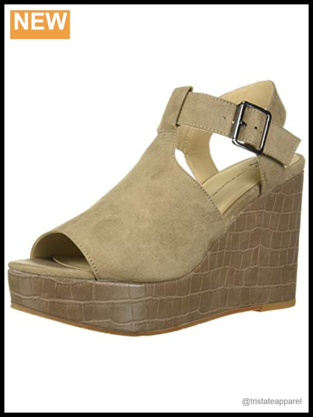 Wedge Platform Sandals With Padded Insole And Ankle Strap Open Toe